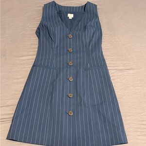 “A New Day” Blue Pinstripe Mini Dress